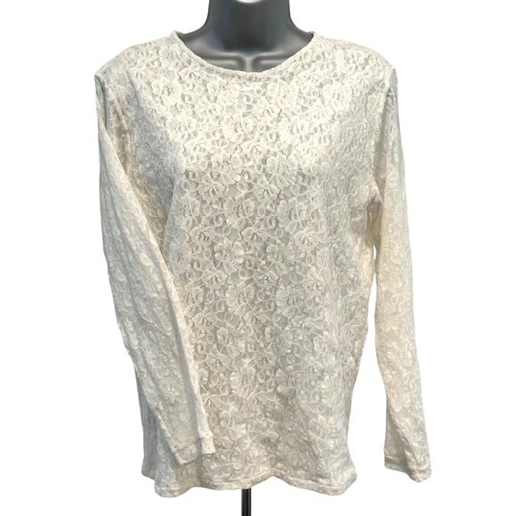 3-Stretch Semi Sheer Sparkle Floral Design Tops by 'Shoulders to Go' Small/Med - Picture 3 of 16
